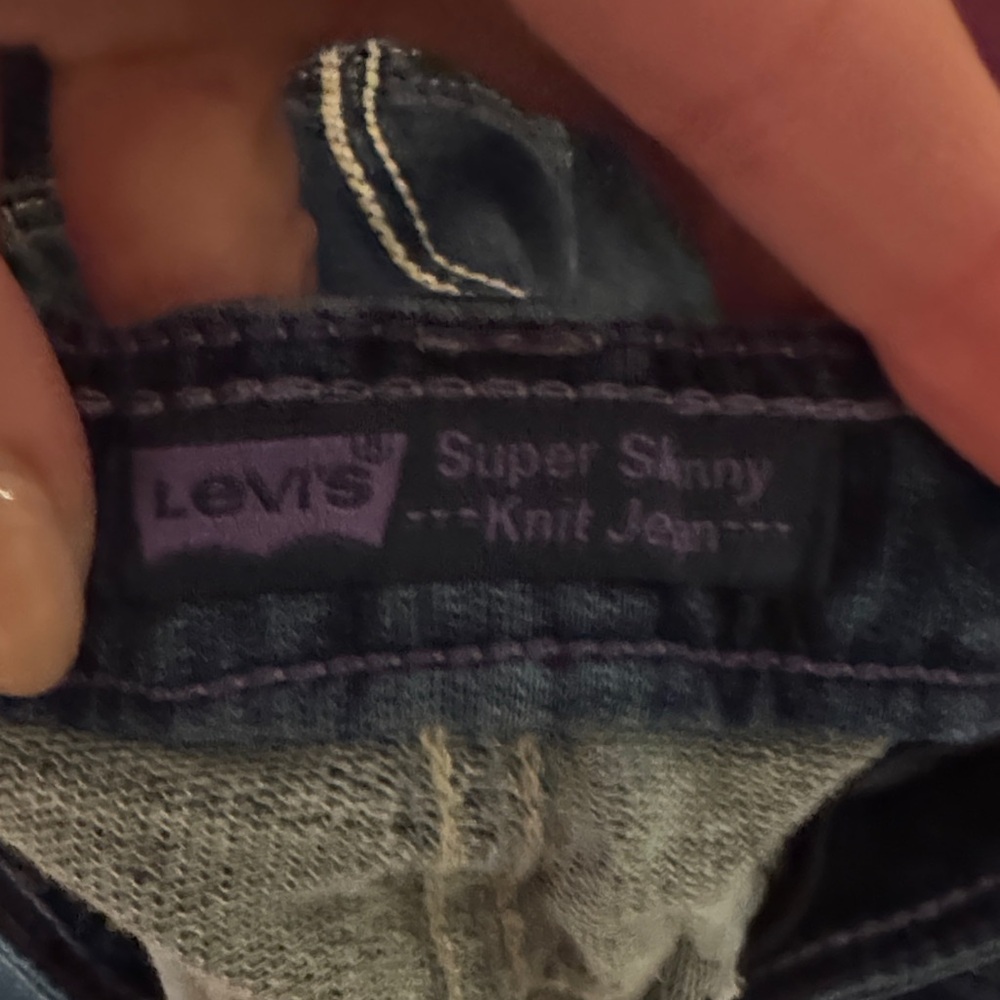 Levi's Classic Indigo Jeans Dark Blue Denim Super Skinny Knit Jean sz 14 Regular - Picture 6 of 14